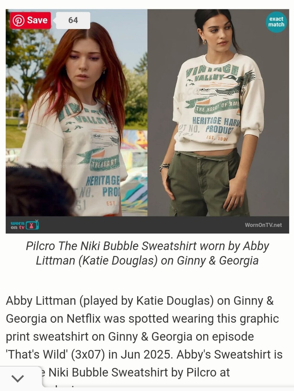 Anthropologie Pilcro Niki Bubble Graphic Print Sweatshirt - Picture 3 of 6